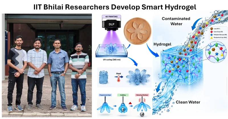 आईआईटी भिलाई के शोधकर्ताओं ने विकसित किया 4D-प्रिंटेबल स्मार्ट हाइड्रोजेल